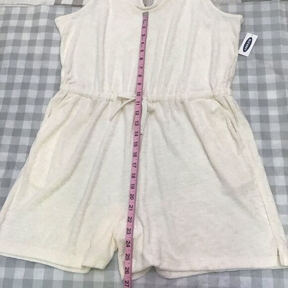 OLDNavy terrycloth Ecru shortall resort wear beach coverup summer vacation large - Picture 11 of 13